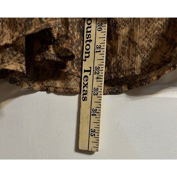 Abercrombie & Fitch Dress Women’s XS Brown Snakeskin Print Buttons Tie in Back - Picture 7 of 14